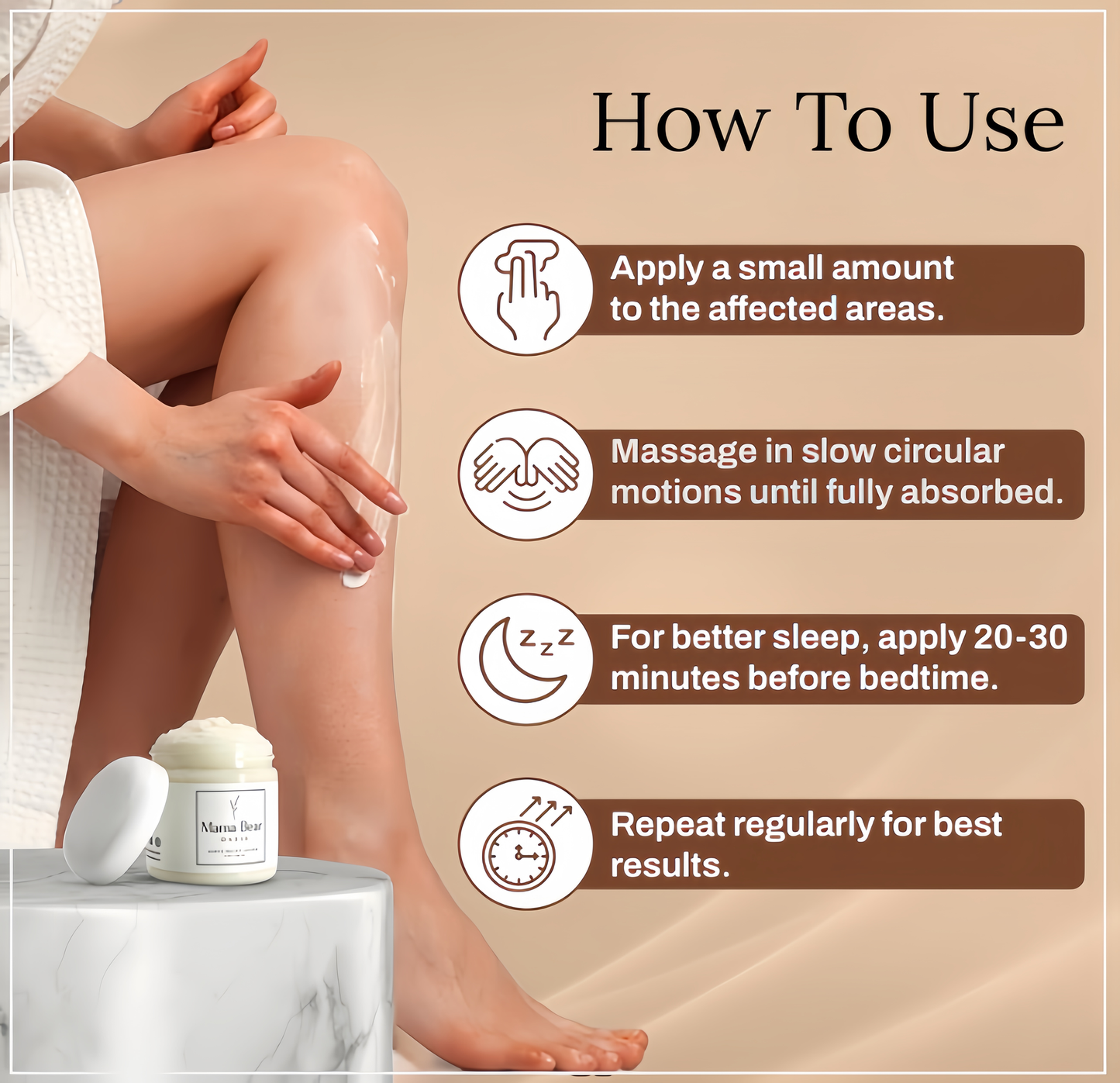 Mama Bear Oasis Neuropathy Nerve Relief Cream – Maximum Strength Lotion with Magnesium, Arnica, MSM, Aloe Vera & Vitamin B6 – Comfort for Feet, Hands, Legs & Toes